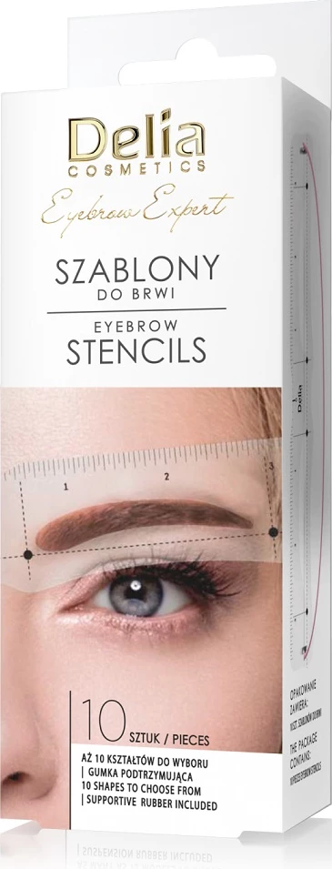Šablone za obrvi Delia Eyebrow Expert, 10 kosov