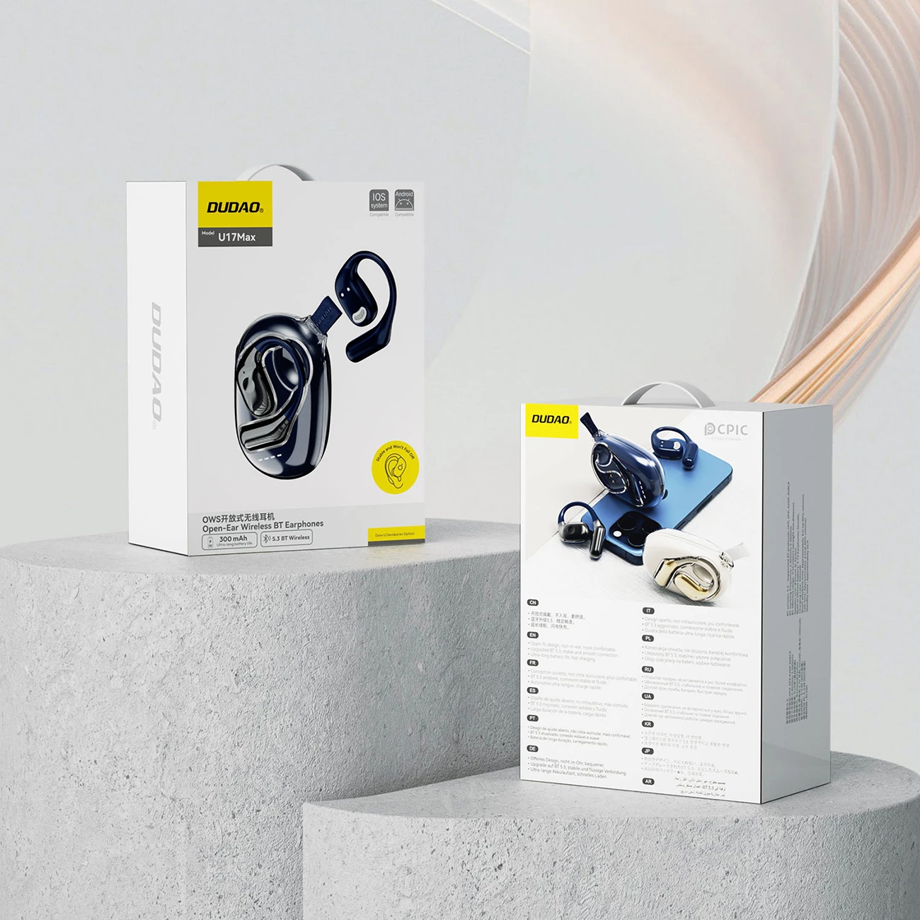 Slušalke Bluetooth, brezžične, USB-C, črne Dudao U17Max OWS