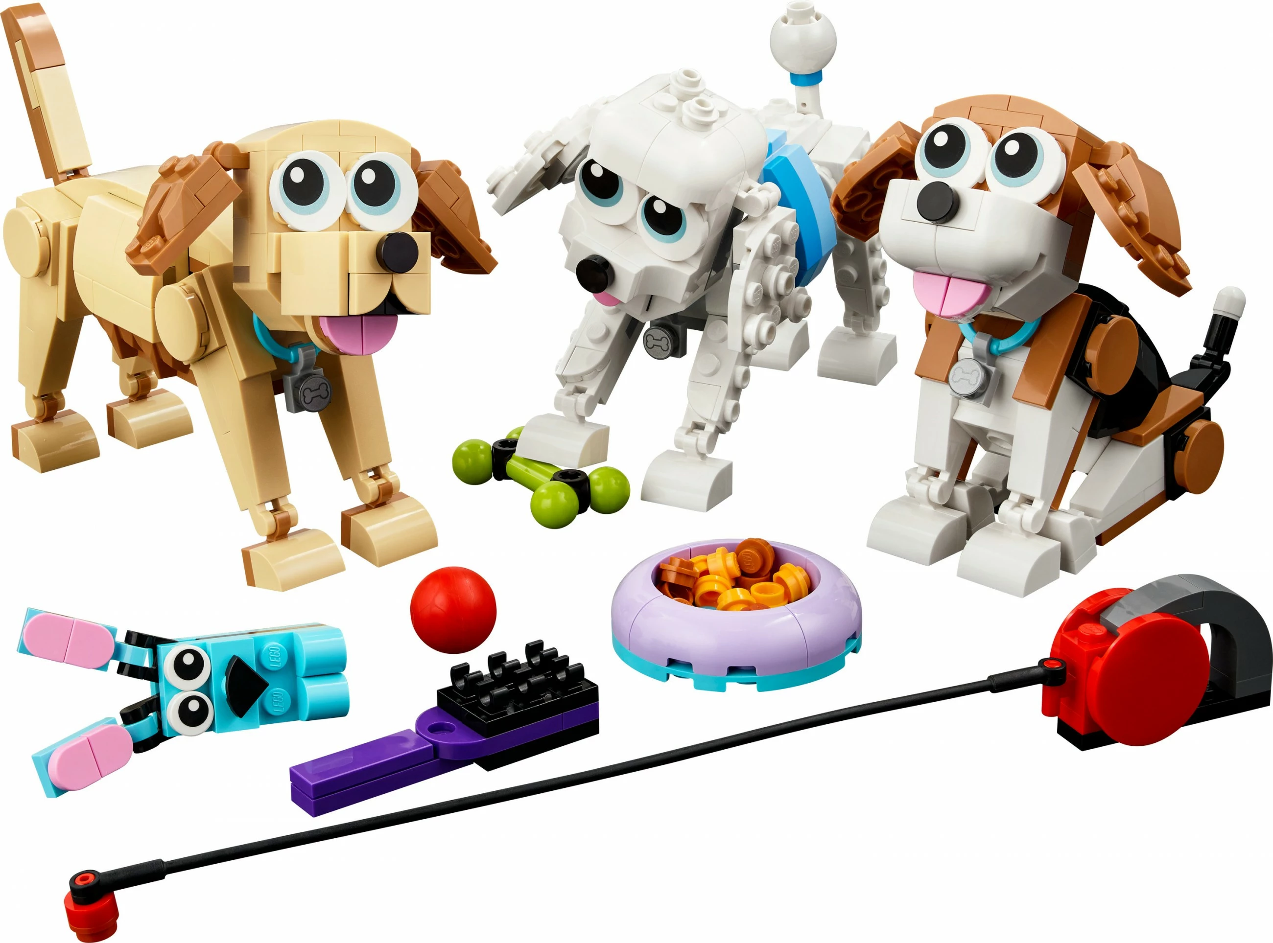Set za sestavljanje 3-v-1 prikupni psi, LEGO Creator, 475 kosov, večbarven