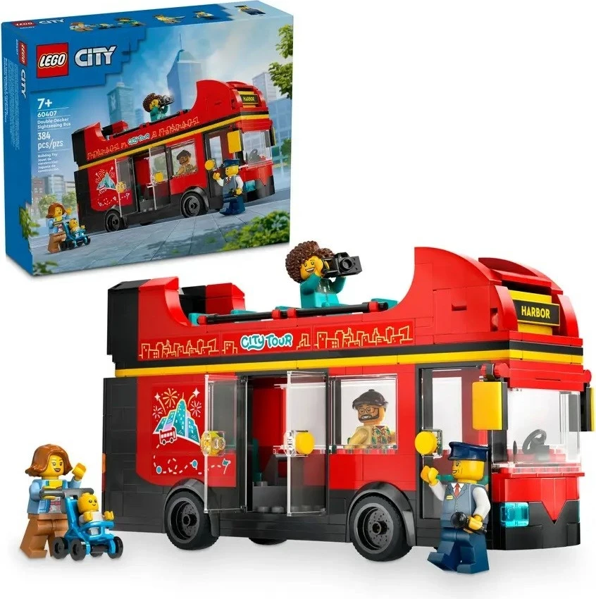 Dvokatni rdeči turistični avtobus LEGO City 60407