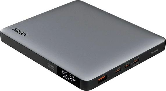 Prenosna baterija AUKEY PB-Y44, 20000 mAh, 100 W, 4×USB, siva