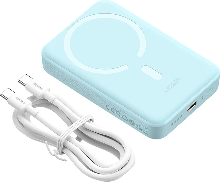 Powerbank 10000mAh, 30W, USB-C, brezžični, modra Baseus PPCX110203