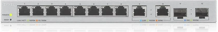 Upravljan stikalo Zyxel XGS1210-12, Gigabit Ethernet, šedo