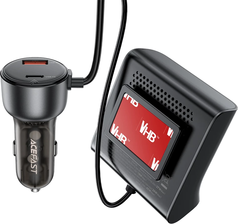 Polnilec za avto Acefast B11, 138 W, 6 priključkov USB-A/USB-C, črn