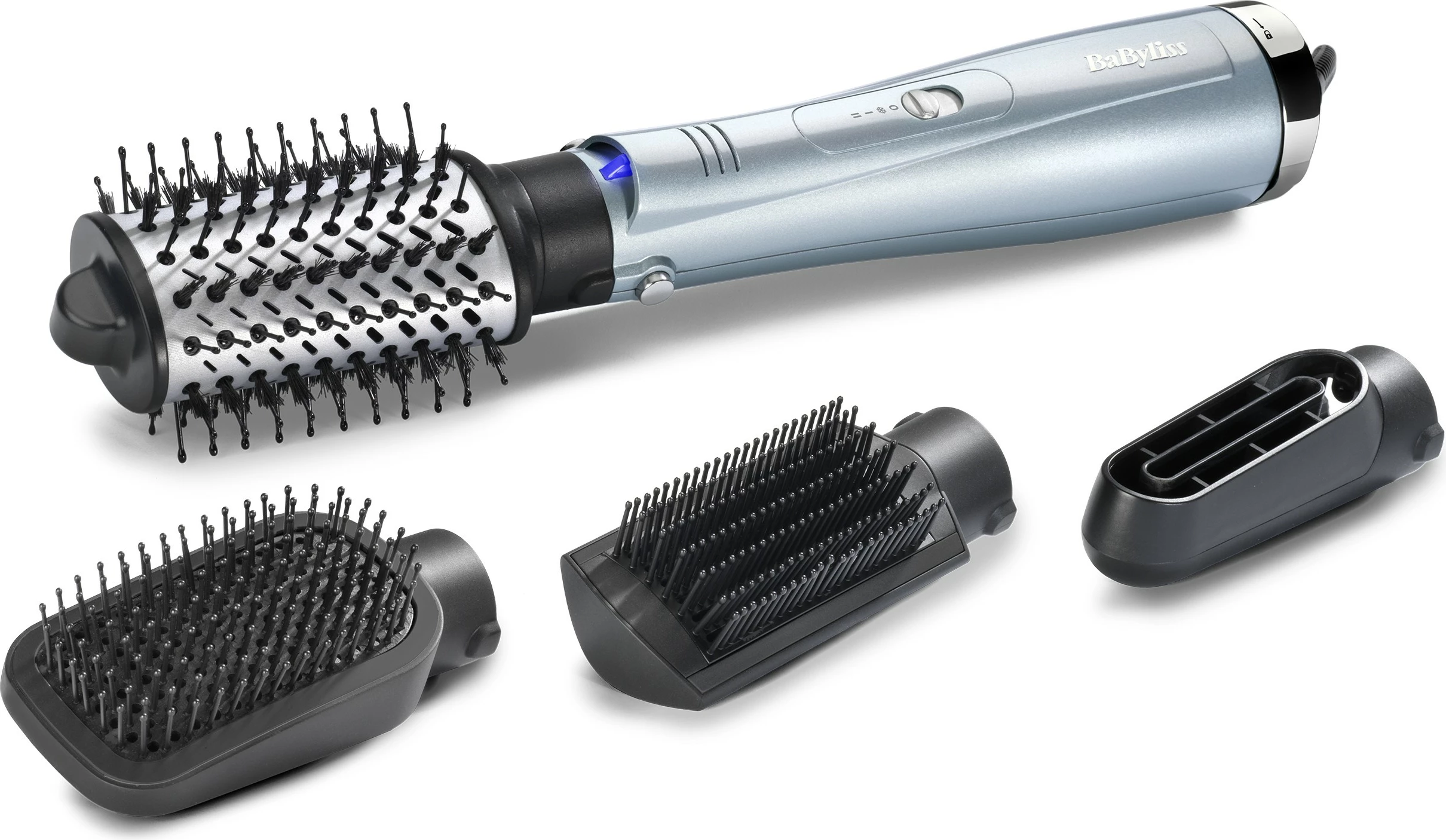 Vroča krtača za lase Hydro-Fusion Smooth & Shape BaByliss, siva, srebrna