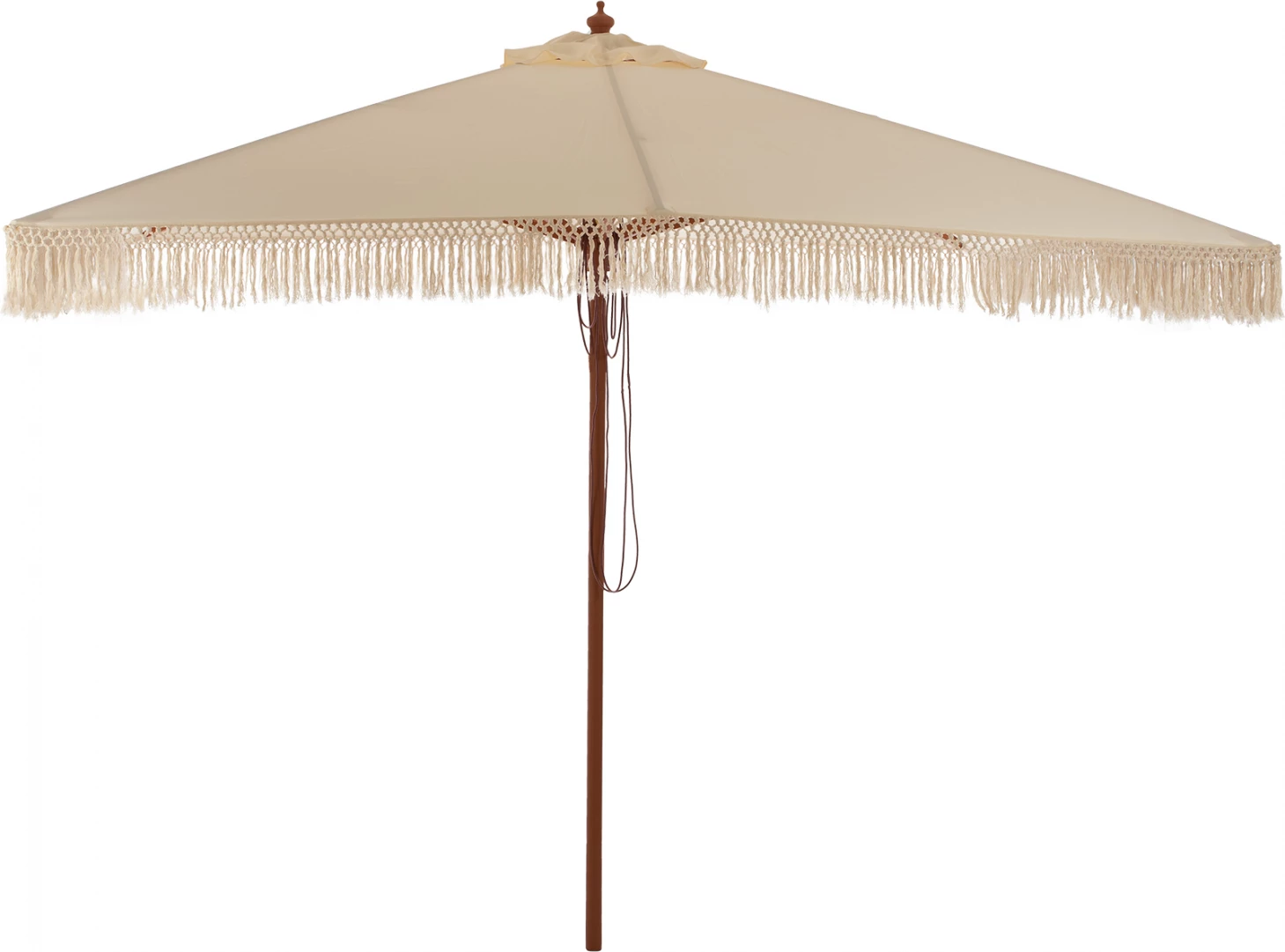 Profesionalna senčnik Wagner makrame resice bež z lesenim ogrodjem 3x3x2.50m FH5778.01