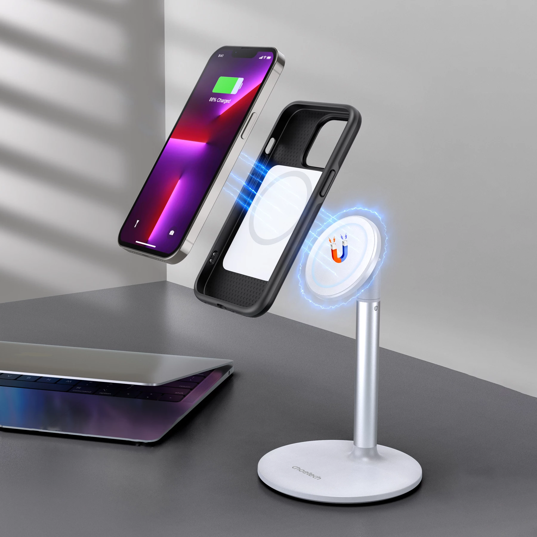 Zaščitni ovitek za iPhone 13 Pro Choetech PC0113-MFM-BK, črn, Made For MagSafe