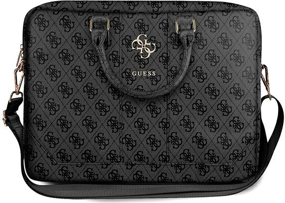 Torba za prenosnik, Guess 4G Big Logo, do 16", sintetično usnje, siva
