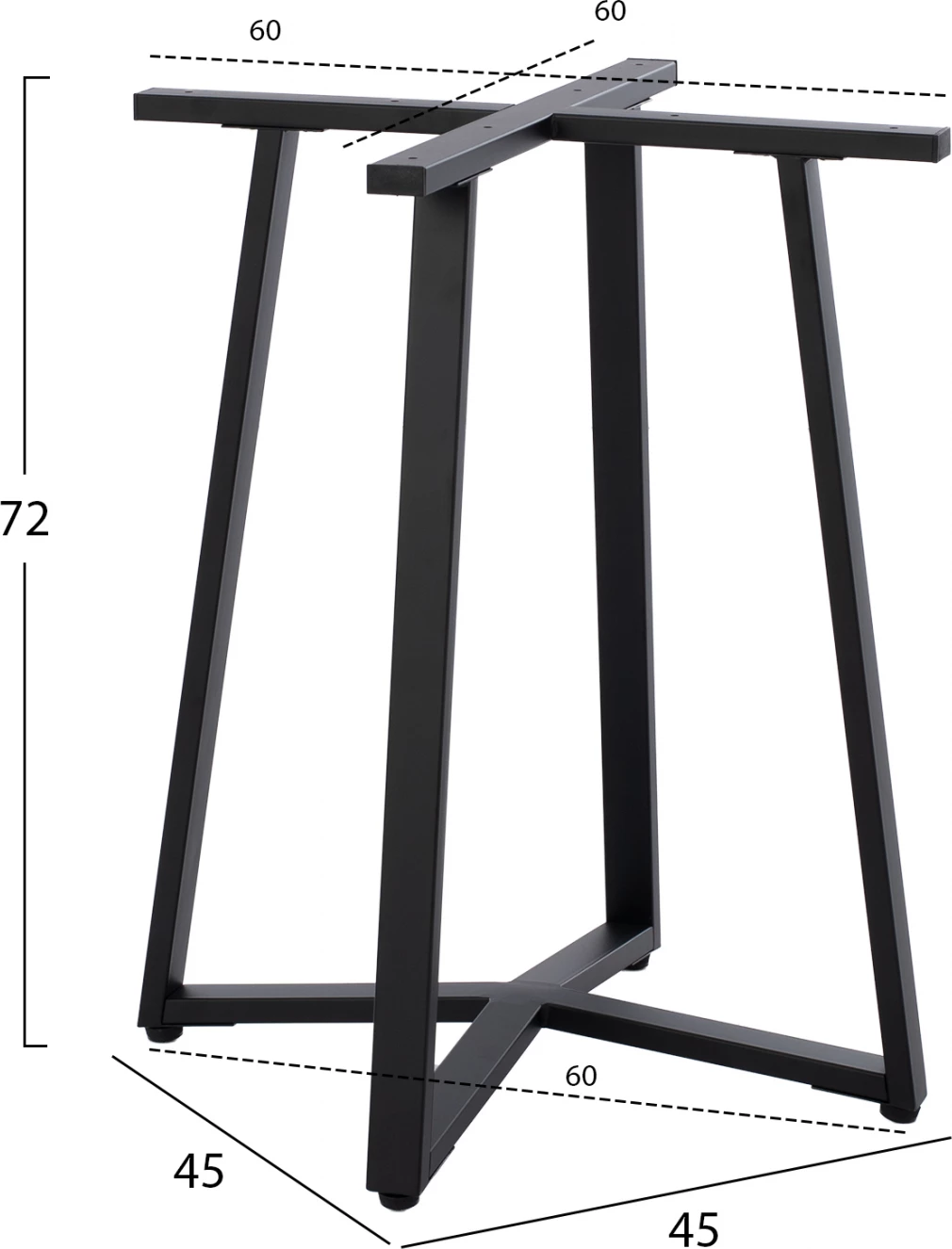 Črna kovinska osnova za mizo FH470.01 60x60x72 cm