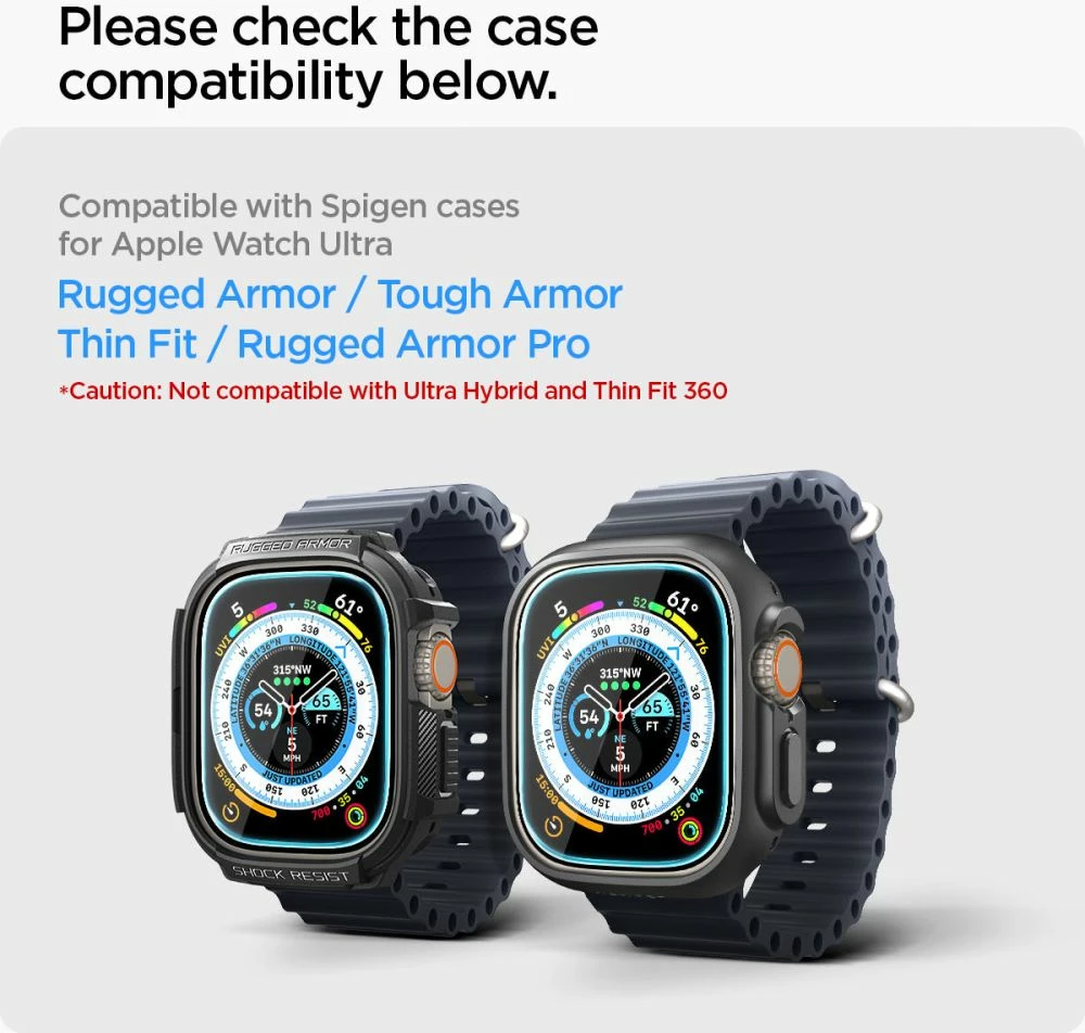 Zaščitno steklo Spigen Glas.tR EZ Fit za Apple Watch Ultra / Ultra 2, 49 mm, 2 kosa