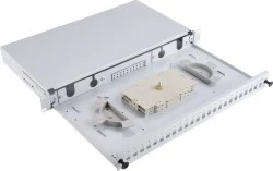 Patch panel za optične kable A-LAN FOP-1U-24SCS-S, 1U, jeklo, siva