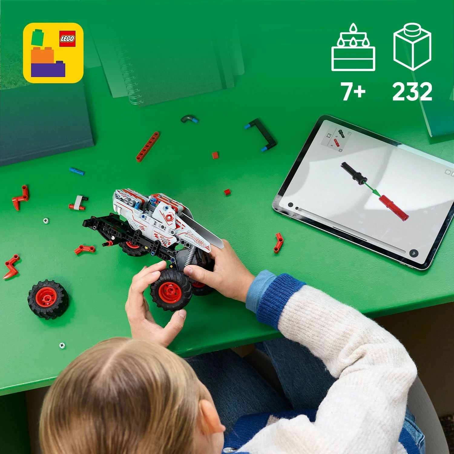 Gradbeni komplet LEGO Technic Monster Jam ThunderROARus, 232 kosov, večbarven