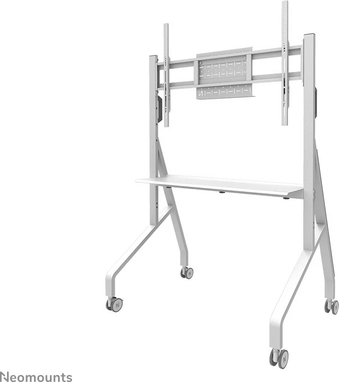 Mobilna multimedijska voziček za TV 55-86", Neomounts FL50-525WH1, jeklo, bel, nastavljiva višina