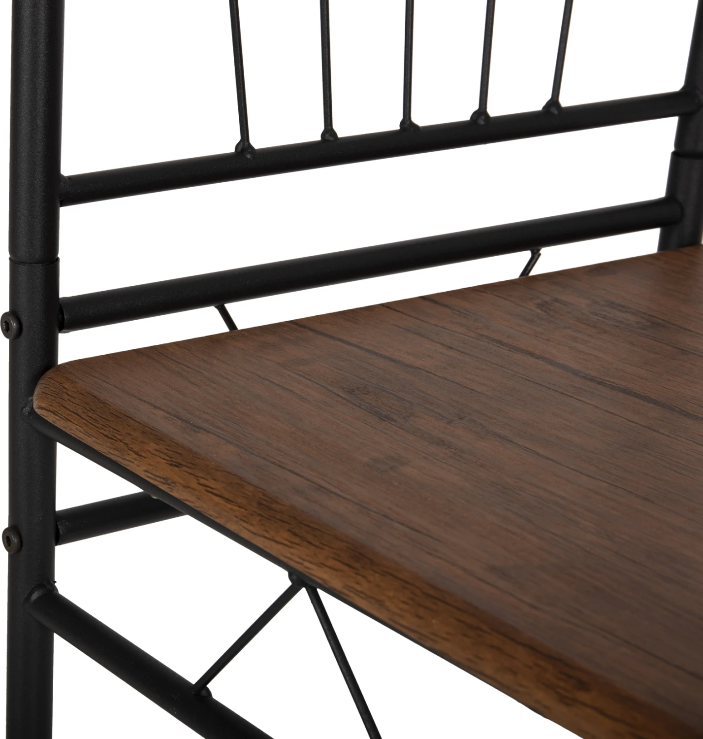 Jedilni set 5 kosov PEARY FH9416.11 črna kovina-MDF v barvi oreha 110x60x74Hcm