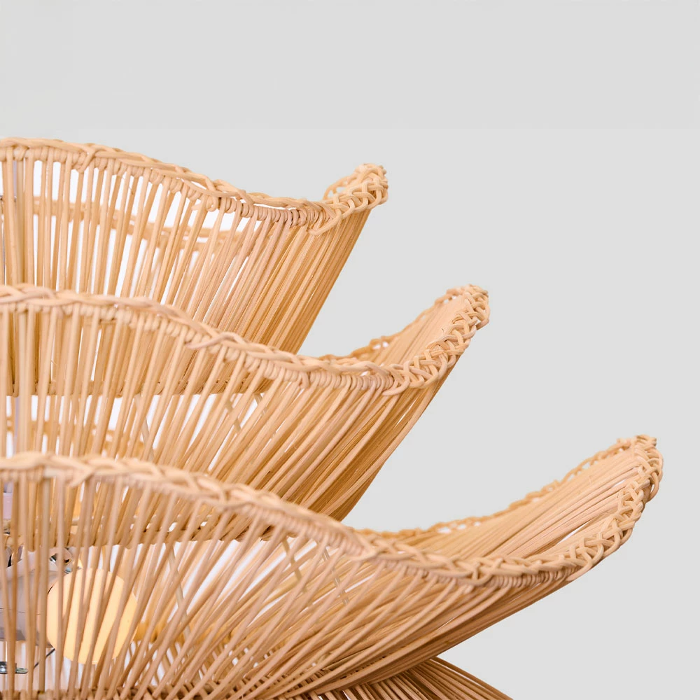 Stropna svetilka iz ratana, bela, 61x47 cm Aurora