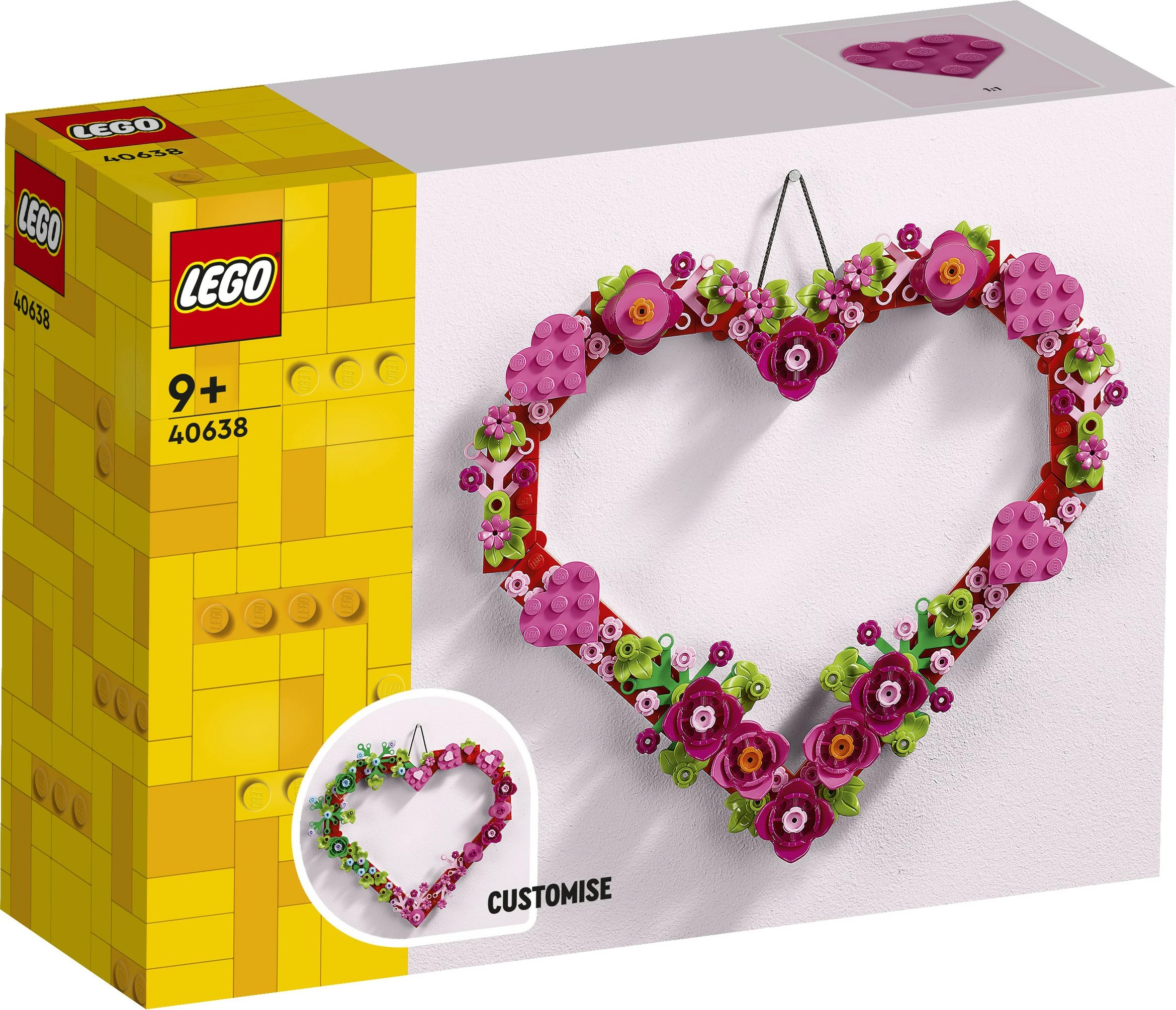 Ornament v obliki srca, set za sestavljanje LEGO, 254 kosov, večbarven