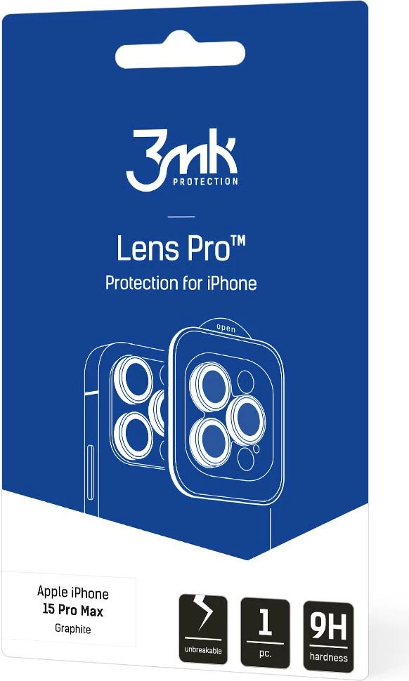 Zaščitni stekleni ovitek za kamero 3mk Protection Lens Protection Pro za iPhone 15 Pro Max, siva