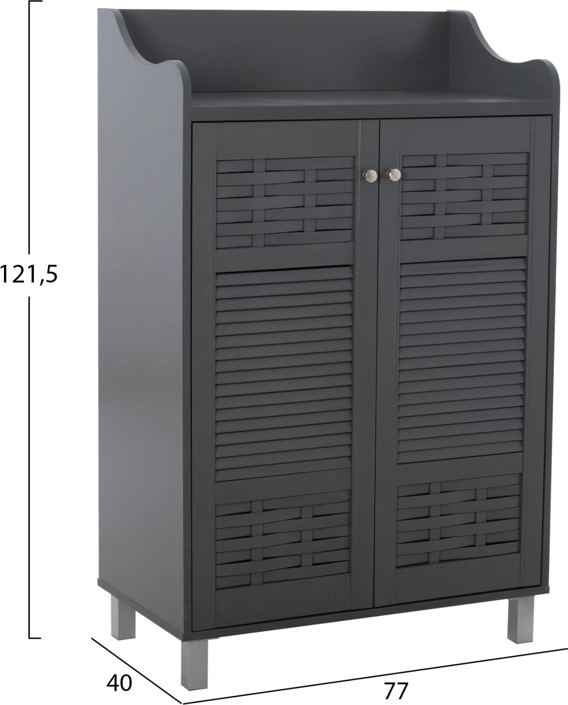 Lesena omara za čevlje KAILENA siva FH2230.10 77x40x121,5 cm