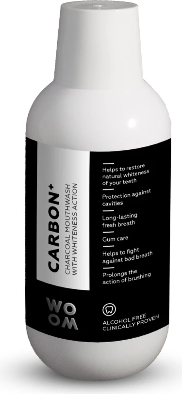 Ustna voda z aktivnim ogljem Woom Carbon+ 500 ml
