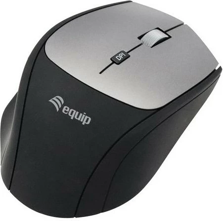 Brezžična miška Equip 245115, dvojni adapter USB-C in USB-A, 2400 DPI, črna