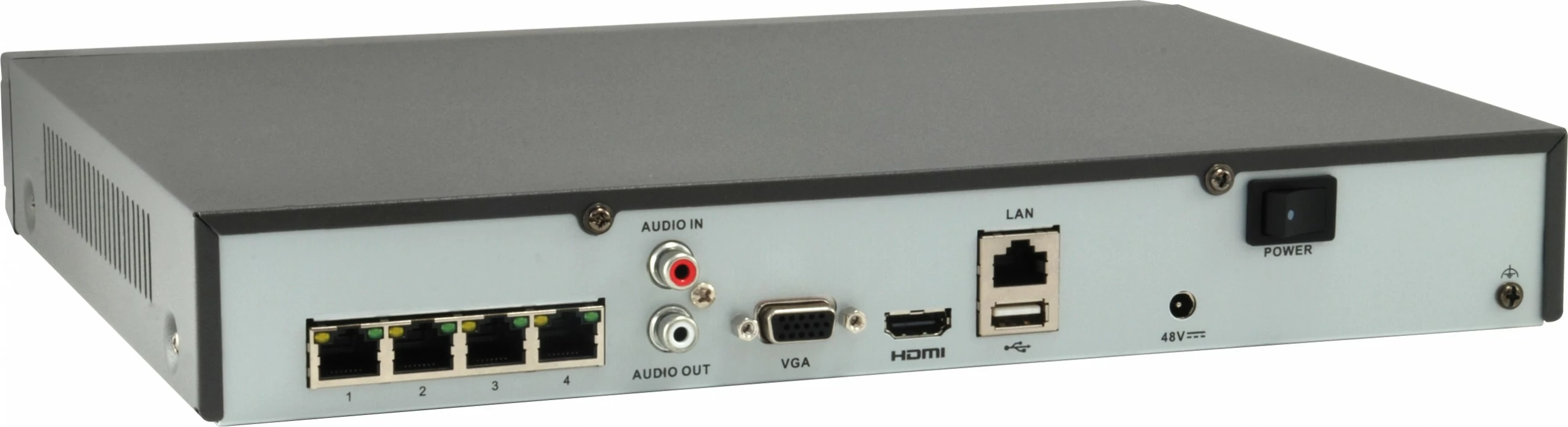 Omrežni NVR z 4 kanali LevelOne GEMINI, 4 PoE izhodi, H.265, 3840 x 2160 slikovnih pik