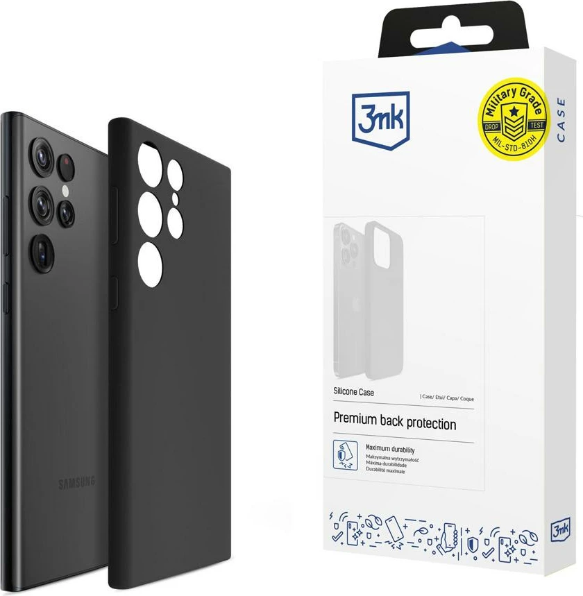 Silikonski ovitek 3mk za Samsung Galaxy S24 Ultra, črn