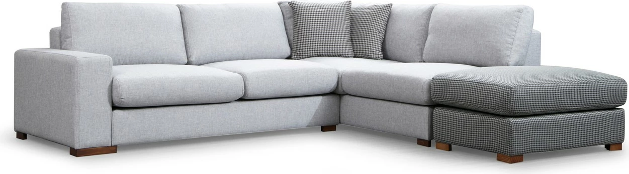 Kotna sedežna garnitura, Atelier del Sofa Loop 2, svetlo siva, z otomanom