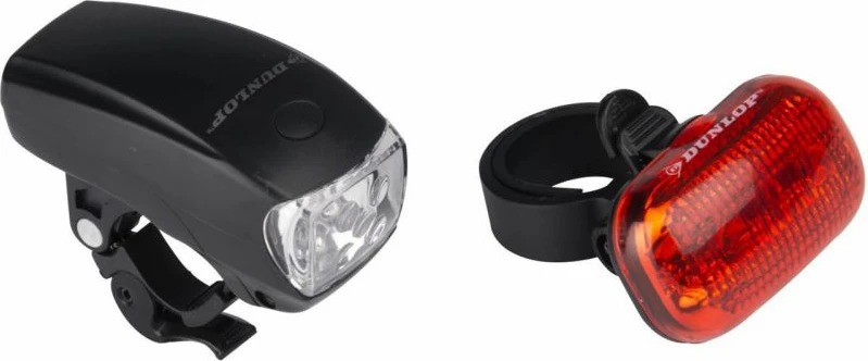 Set luči za kolo Dunlop, univerzalen, črn