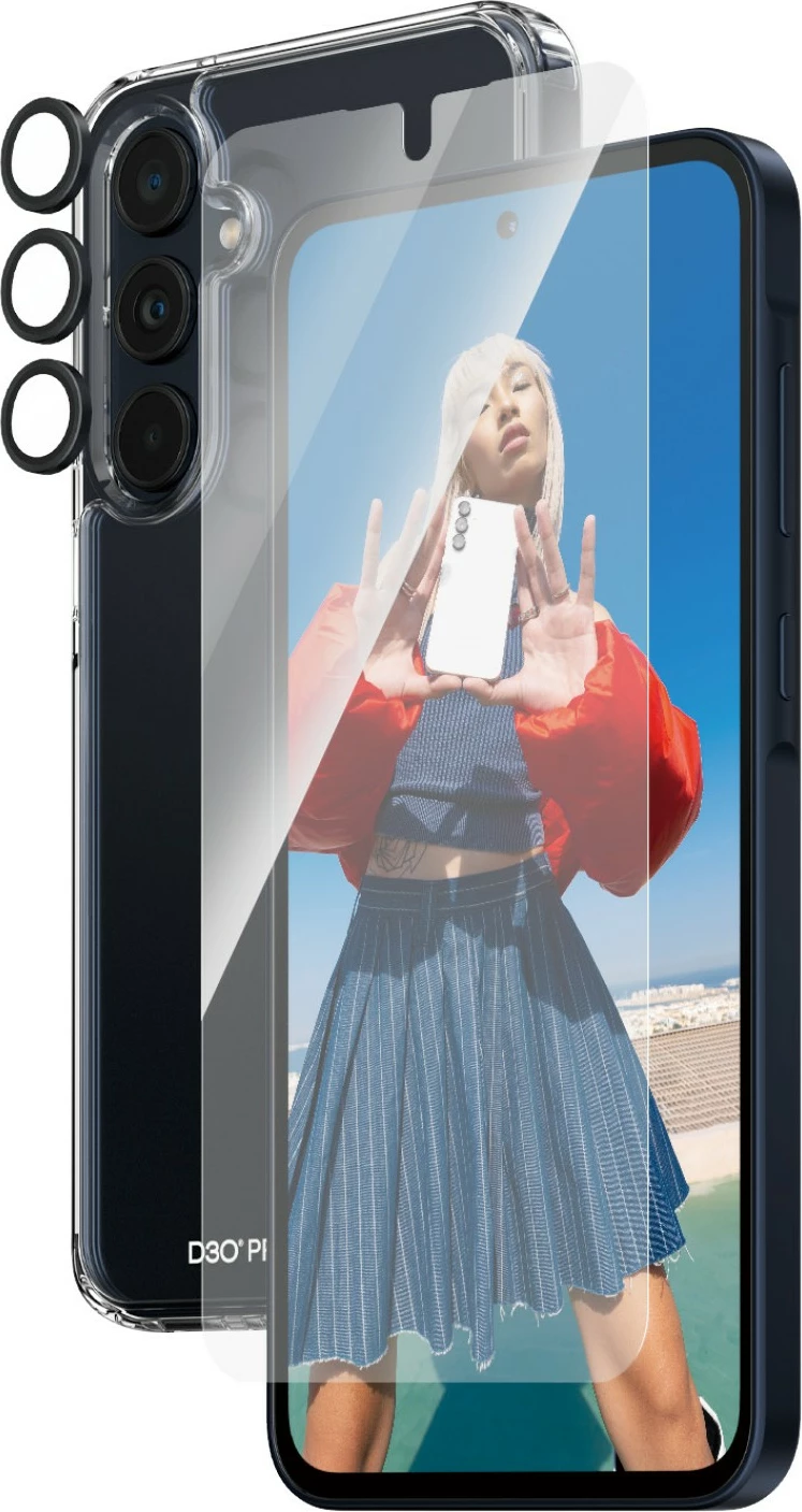 Prozoren komplet zaščite 3-v-1 za Samsung Galaxy A35 5G, PanzerGlass