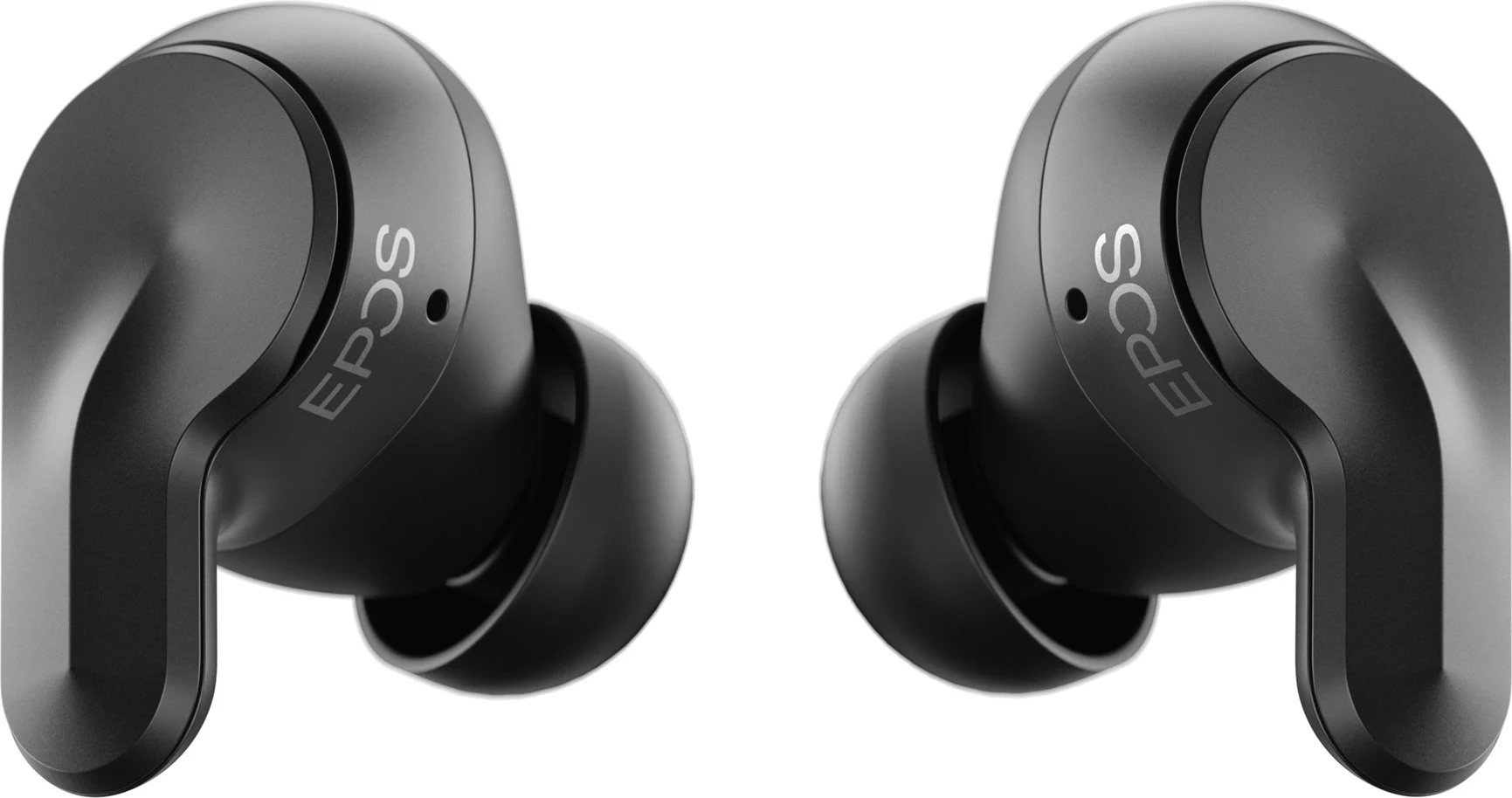 Pravi brezžični slušalke EPOS ADAPT E1TWS, Bluetooth 5.3, črne, s polnilno škatlico