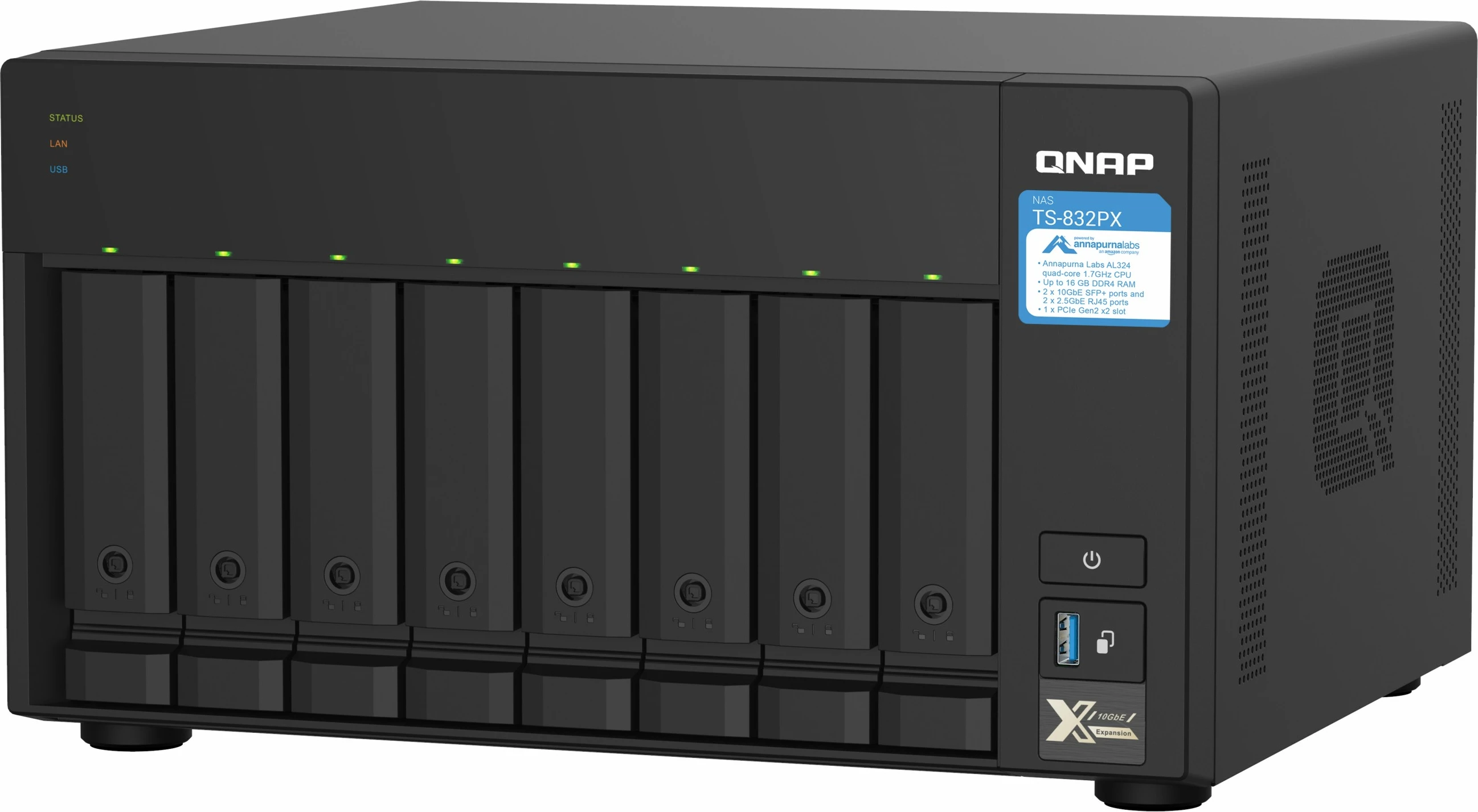 NAS QNAP TS-832PX, Tower, 4 GB DDR4
