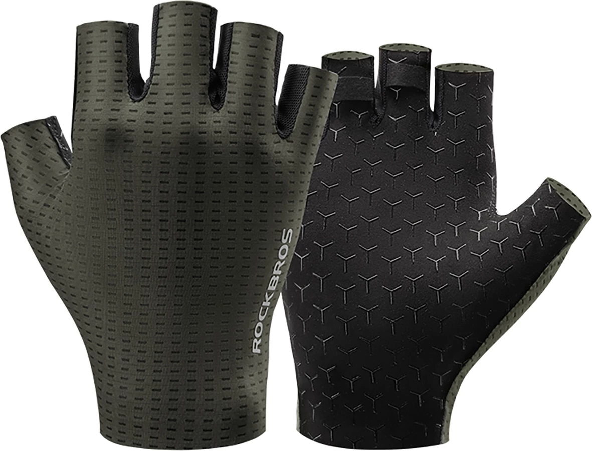 Kratke kolesarske rokavice Rockbros 16220041003, L, zelene