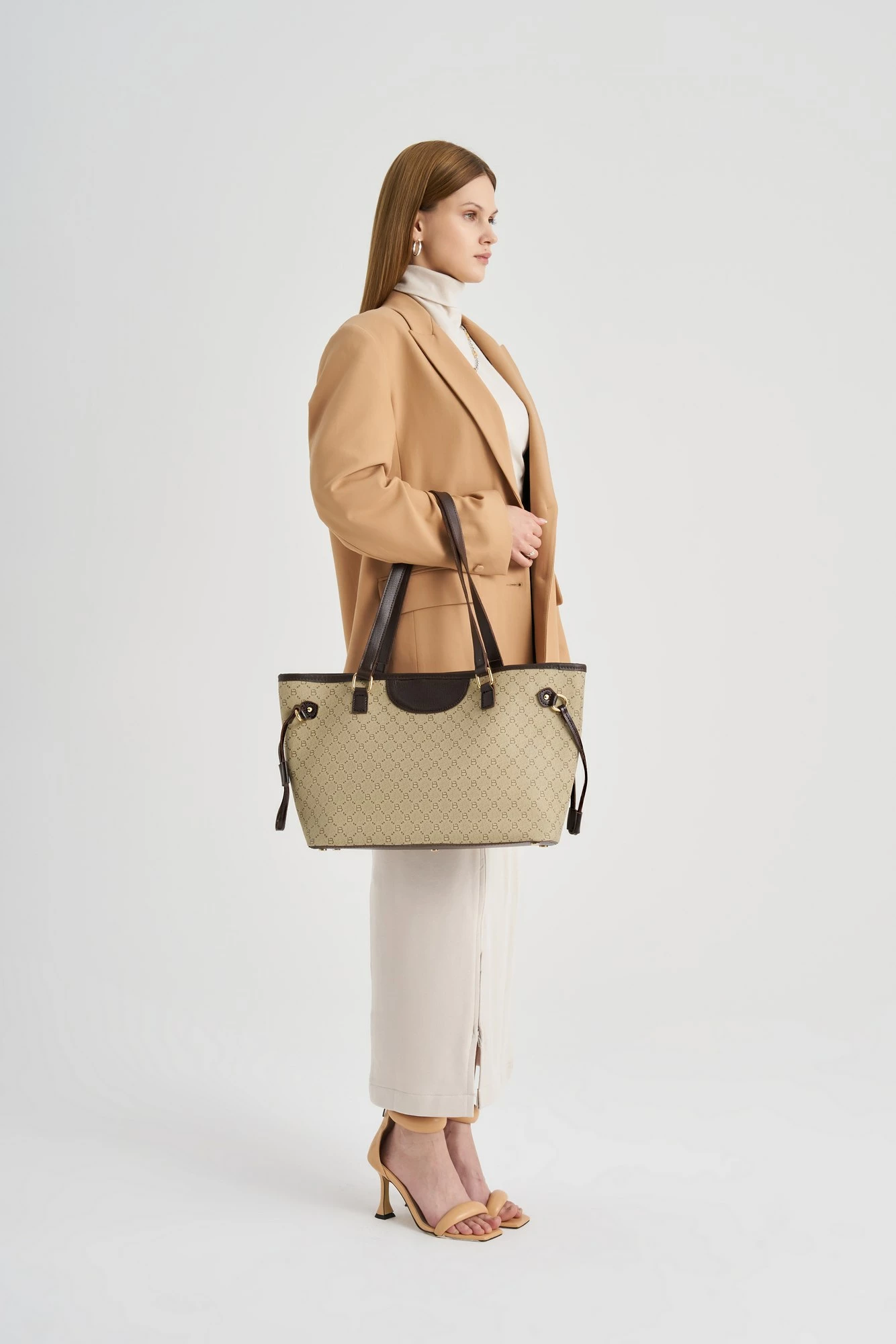 Tote torba krem in rjava Lucky Bees, 355 v2