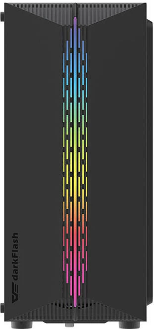 Ohišje Darkflash DK151 z LED, 3 RGB ventilatorji, črno