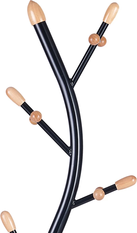 Stojalo za plašče, črn kovinski z marmorjem, 37 x 171 cm, Sergio