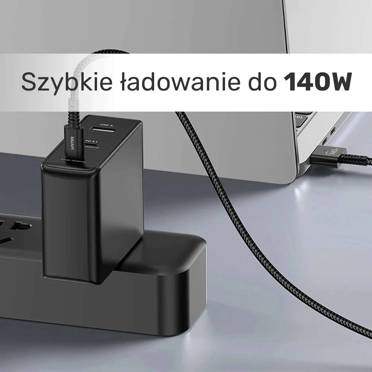 Kabel USB-C v MagSafe 3, 1 m, črn — Unitek