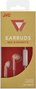 Retro slušalke JVC HA-F19M-PT, kabelske, mikrofon, sivo/roza