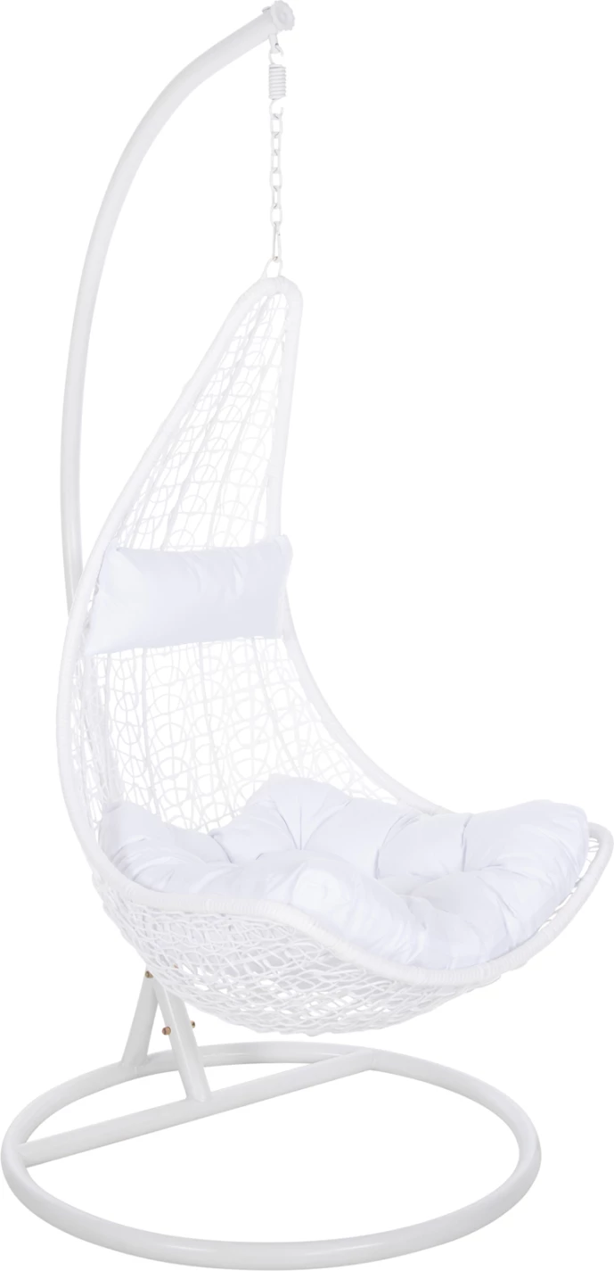 Viseče gnezdo MILLIE FH5996.03 kovinsko-sintetični ratan in blazine v beli barvi Φ95x195Hcm