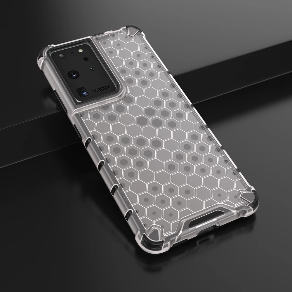 Ovitek Hurtel Honeycomb za Samsung Galaxy S22 Ultra, prozoren