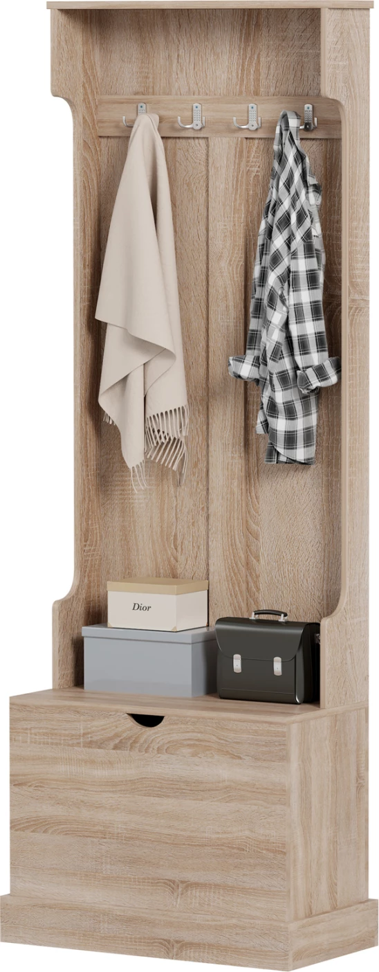 Pohištvo za predsobo KAYLOR FH2474.01 s kavlji in prostorom za shranjevanje-MDF v sonama 65x34x180Hcm