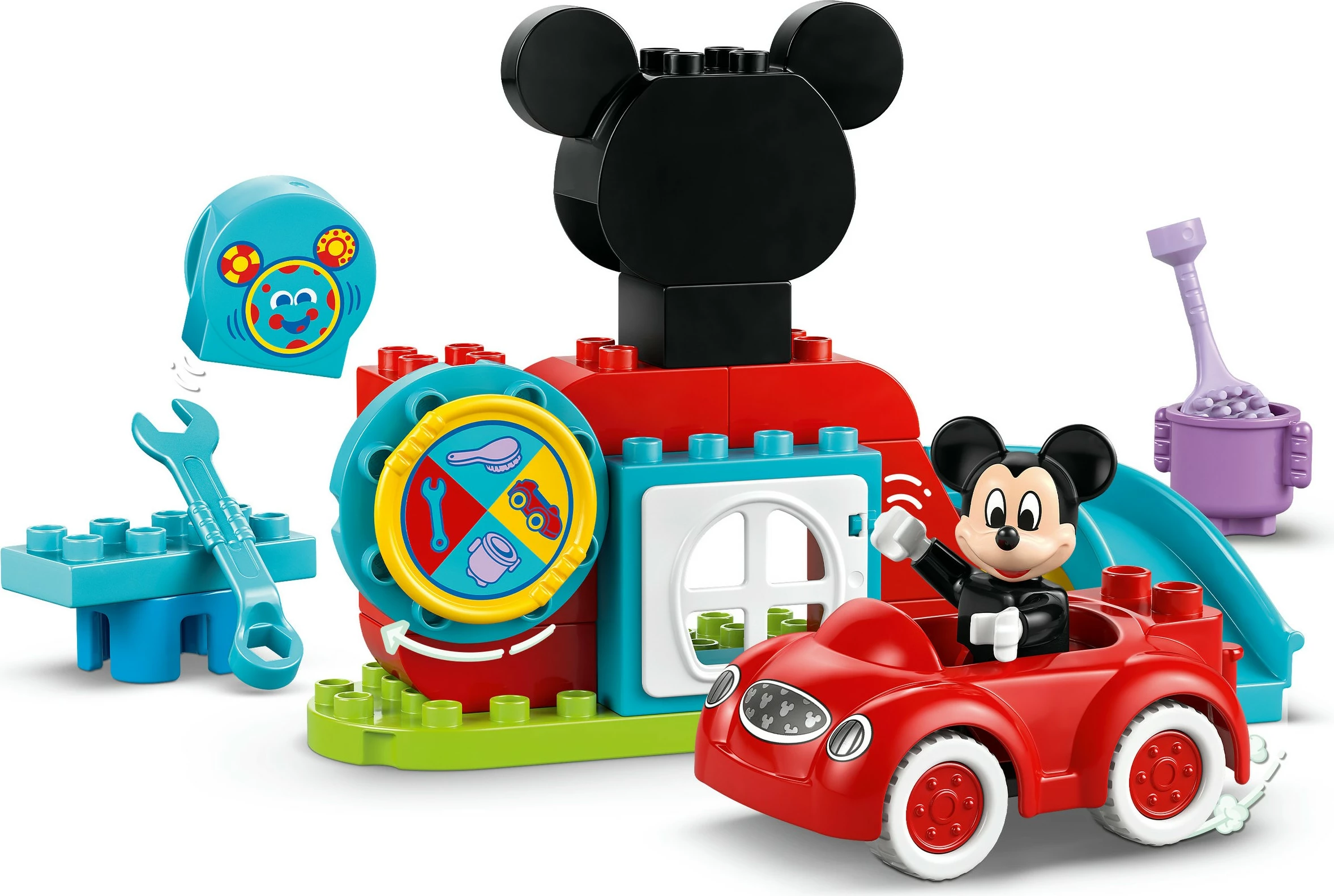 Igralni set Disney Mickey Mouse Clubhouse in avto, LEGO DUPLO, 27 kosov, večbarven