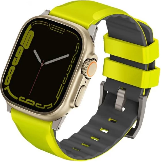 Silikonski pašček Airosoft za Apple Watch UNIQ Linus, 42/44/45/49 mm, lime