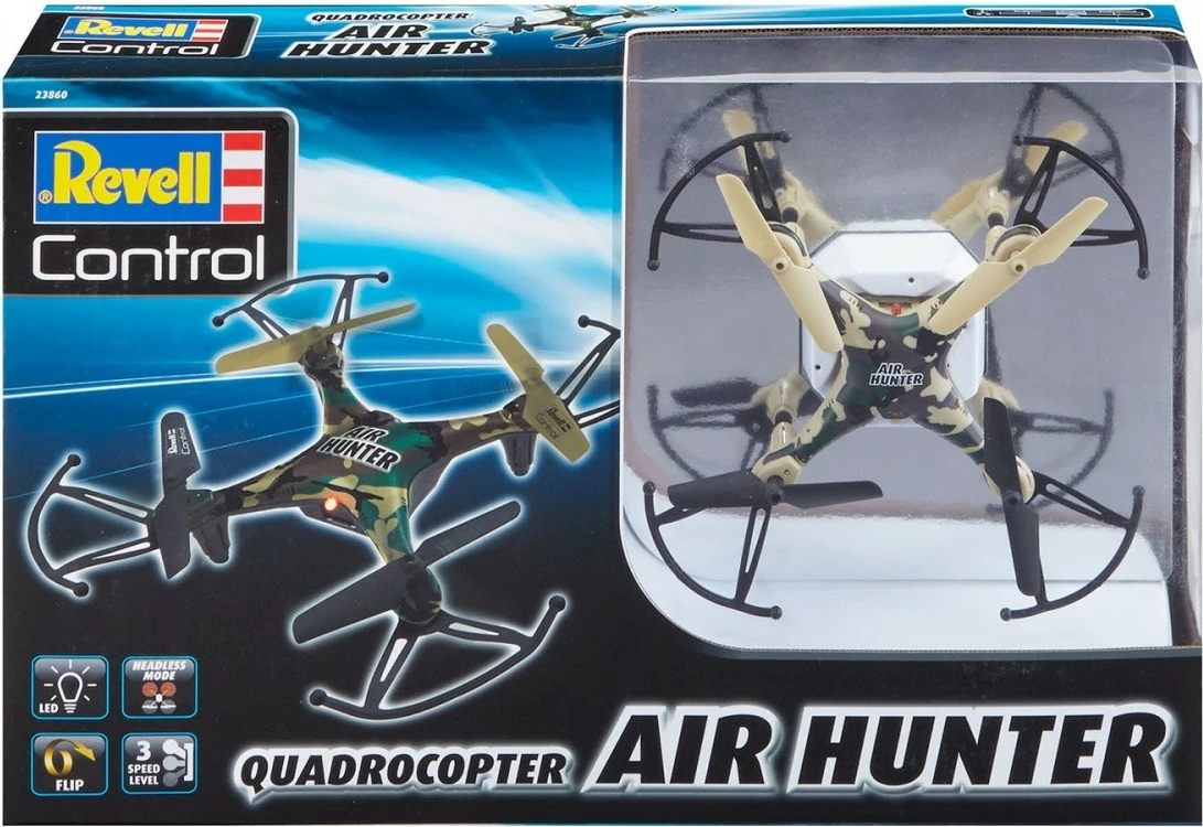 Quadrokopter s kamuflažo Revell RC Air Hunter, 15,5 x 15,5 cm, z daljinskim upravljalnikom, LiPo