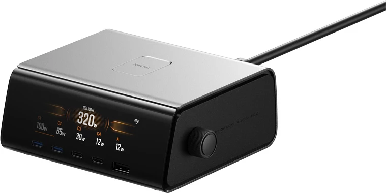 Stacion za polnjenje EcoFlow RAPID Pro 320W, 4x USB-C, 1x USB-A, GaN