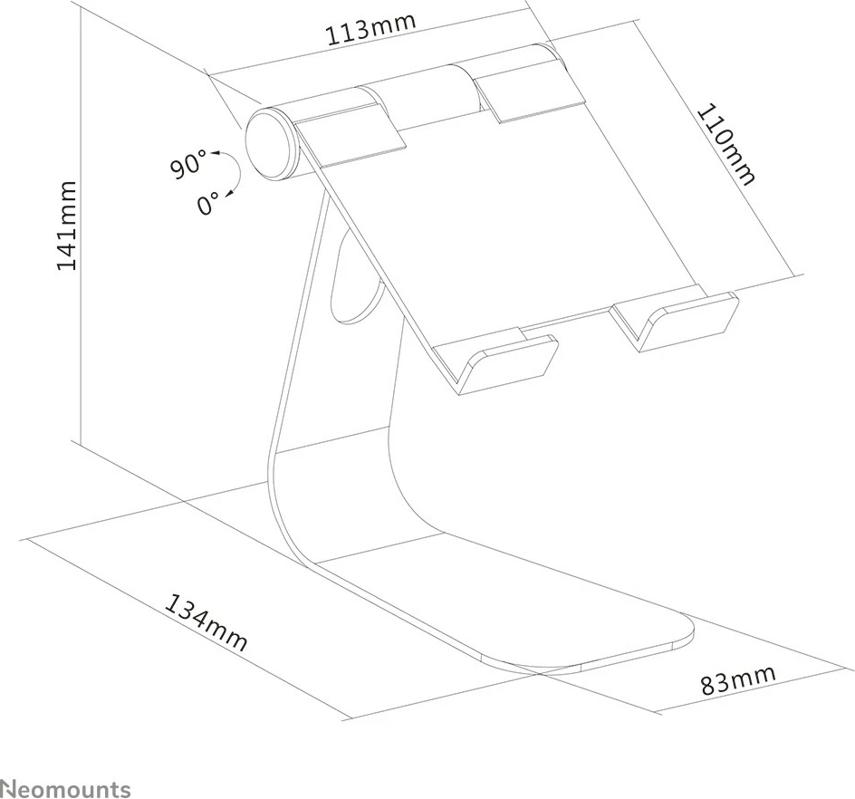 Namizni nosilec za tablične računalnike Newstar Neomounts DS15-050SL1, do 11", aluminij, srebrn
