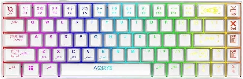 Mehanska tipkovnica RGB brezžična in z žico Aqirys Mira, bela
