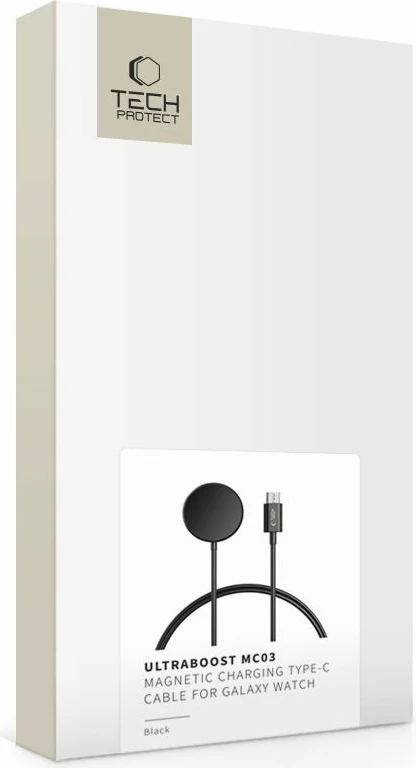Induktivni polnilnik za Samsung Galaxy Watch Tech-Protect MC03 UltraBoost, USB-C, 100 cm, črn