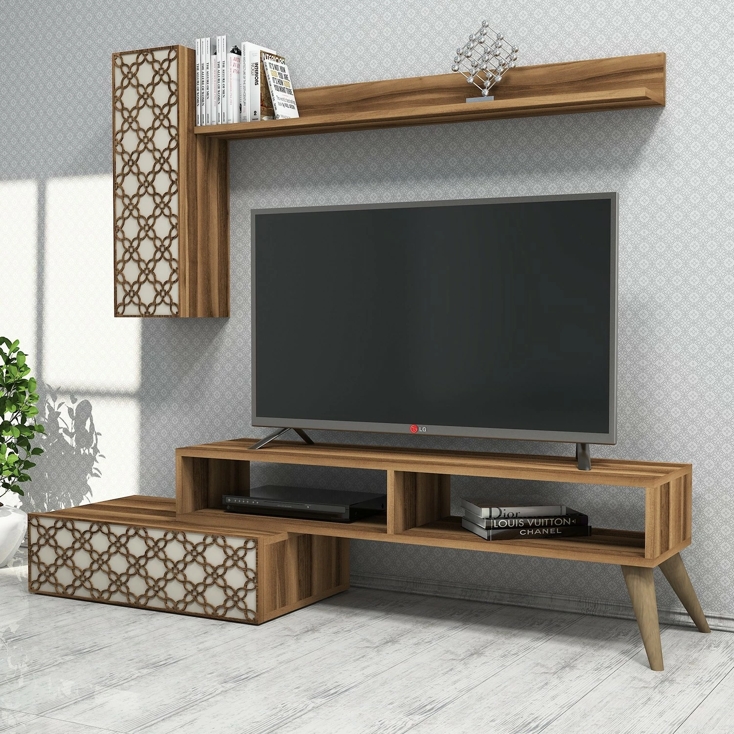 Komoda za TV Planet, rjavo-krem, Hanah Home