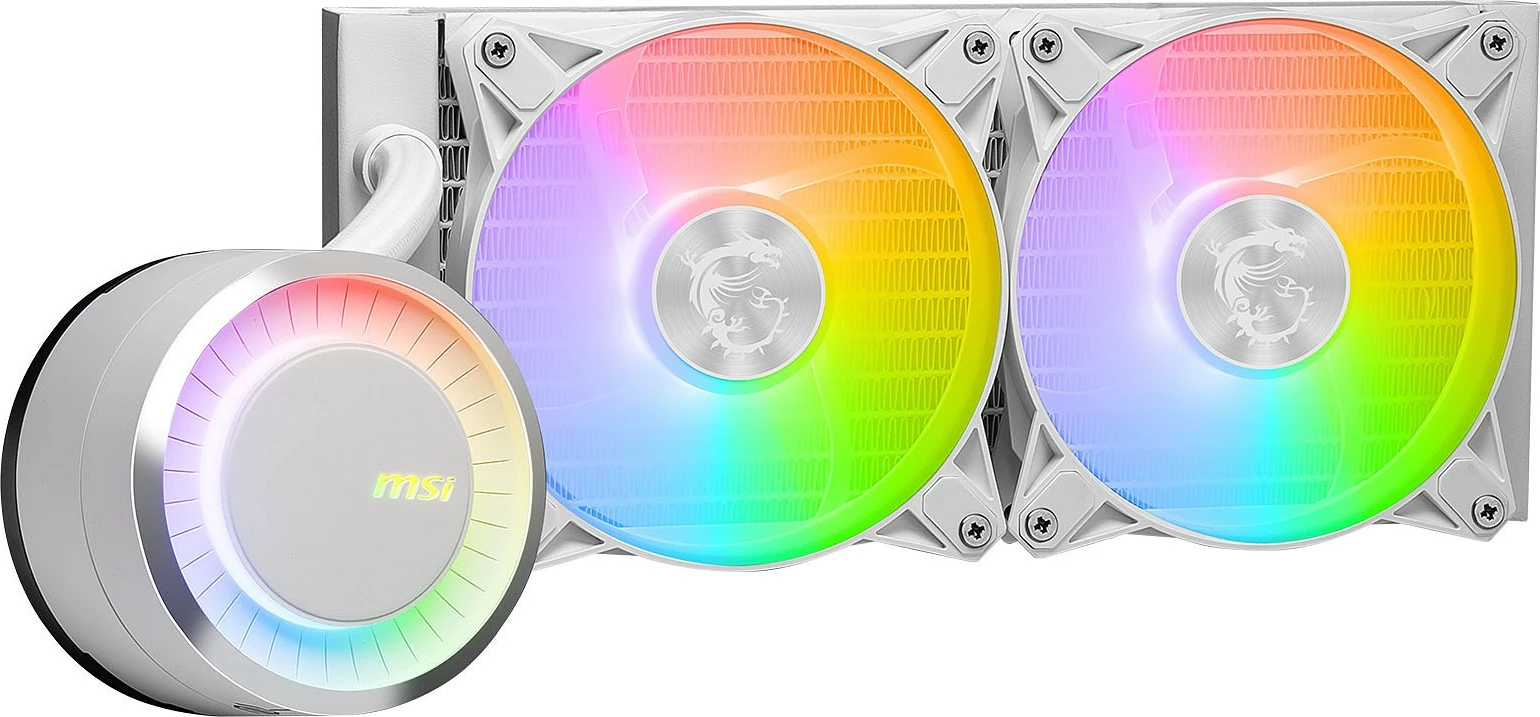 Hladilni komplet z vodnim hlajenjem MSI MAG Coreliquid E240, 240 mm, RGB, bel