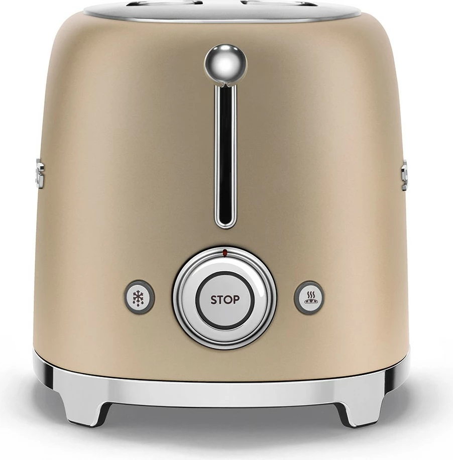 Toster SMEG TSF01CHMEU, 2 rezini, 950 W, zlato/champagne